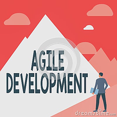 Conceptual display Agile Development. Word for alliance between selforganizing crossfunctional team Gentleman In Suit Stock Photo