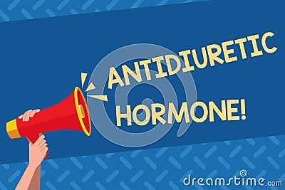 Handwriting text Antidiuretic Hormone. Concept meaning peptide molecule that is release by the pituitary gland Human Stock Photo