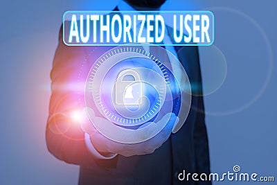 Handwriting text Authorized User. Concept meaning demonstrating granted permission to access or make decisions Stock Photo