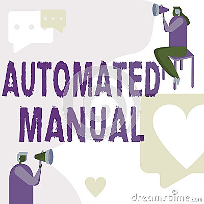 Handwriting text Automated Manual. Word for as trigger shift and it can switch between moods easily Man Standing And Stock Photo