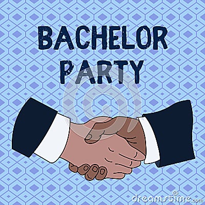 Handwriting text Bachelor Party. Concept meaning Party given for a analysis who is about to get married Stag night Hand Stock Photo