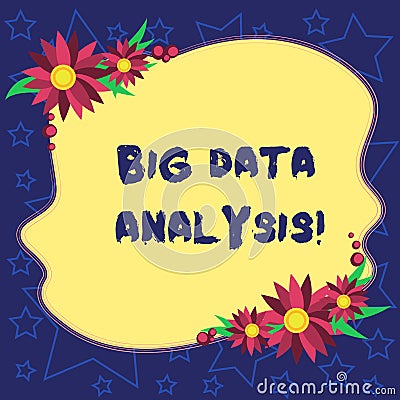 Handwriting text Big Data Analysis. Concept meaning complex process of examining large and varied infos sets Blank Stock Photo