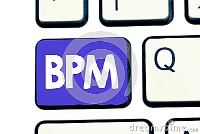 Handwriting text Bpm. Concept meaning Discipline of improving a business process Executing improvements Stock Photo