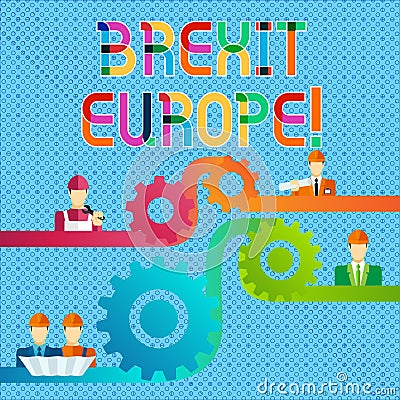 Handwriting text Brexit Europe. Concept meaning possibility of Britain withdrawing from the European Union Cog Gear Stock Photo