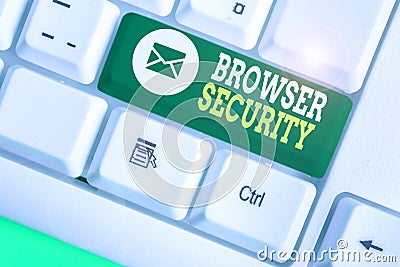 Handwriting text Browser Security. Concept meaning security to web browsers in order to protect networked data. Stock Photo