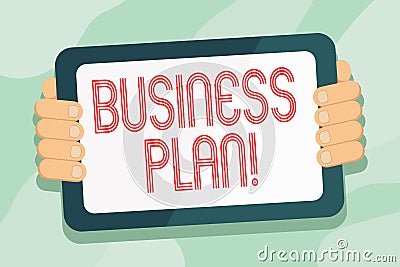 Handwriting text Business Plan. Concept meaning setting out business future objectives for achieving them Color Tablet Stock Photo