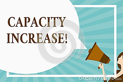 Handwriting text Capacity Increase. Concept meaning meet an actual increase in deanalysisd, or an anticipated one Huge Stock Photo