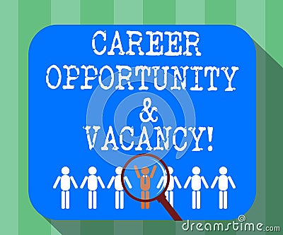 Handwriting text Career Opportunity And Vacancy. Concept meaning Job searching Huanalysis resources Recruitment Stock Photo