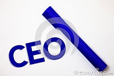 Handwriting text Ceo. Concept meaning Chief Executive Officer Head Boss Chairperson Chairman Controller Ideas messages white backg Stock Photo