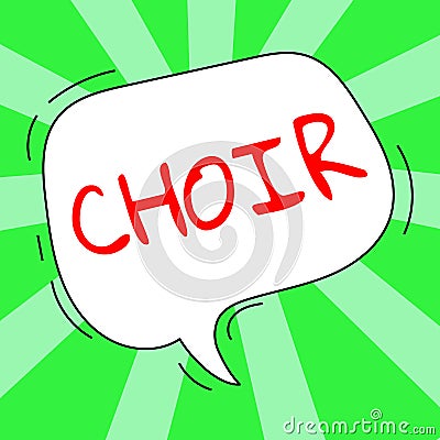 Conceptual display Choir. Business overview a group organized to perform ensemble singing Stock Photo