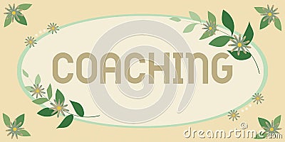 Handwriting text Coaching. Business showcase person supports client in achieving specific personal goal Frame Decorated Stock Photo