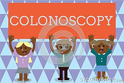 Handwriting text Colonoscopy. Concept meaning Endoscopic examination of the large bowel Colon diagnosis Stock Photo