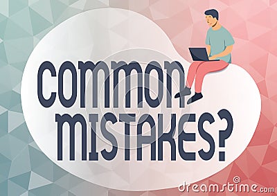 Handwriting text Common Mistakes Question. Business idea repeat act or judgement misguided making something wrong Stock Photo