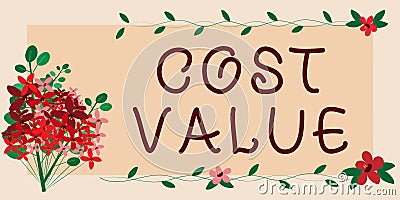 Handwriting text Cost Value. Word for The amount that usualy paid for a item you buy or hiring a person Blank Frame Stock Photo