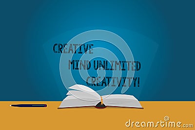 Handwriting text Creative Mind Unlimited Creativity. Concept meaning Full of original ideas brilliant brain Color Pages Stock Photo