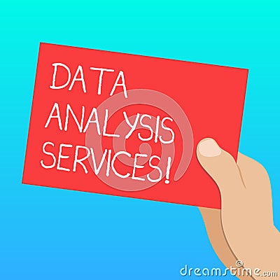 Handwriting text Data Analysis Services. Concept meaning an analytical data engine used in decision support Drawn Hu Stock Photo