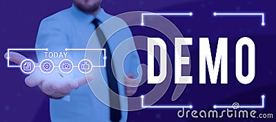 Handwriting text Demo. Internet Concept exemplification display expression show visual communication reflection Stock Photo
