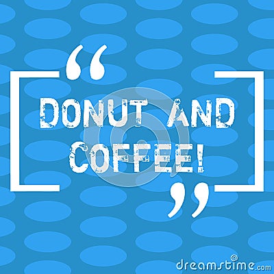 Handwriting text Donut And Coffee. Concept meaning common food and drink pairing in United States and Canada Columns of Stock Photo