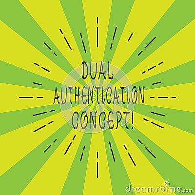 Handwriting text Dual Authentication Concept. Concept meaning Need two types of credentials for authentication Thin Beam Stock Photo