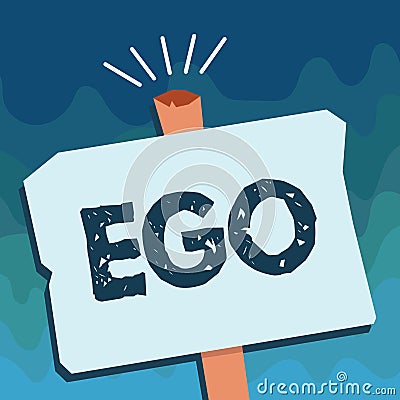 Handwriting text Ego. Concept meaning Sense of selfesteem selfworth of a person Conscious thinking matter Stock Photo