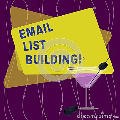 Handwriting text Email List Building. Concept meaning allows distribution of information analysisy Internet users Filled Stock Photo