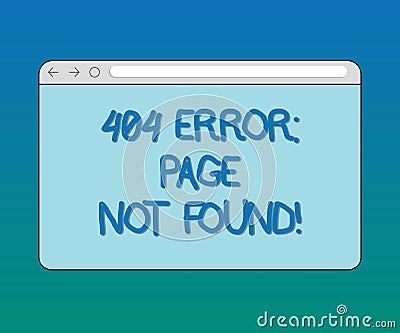 Handwriting text 404 Error Page Not Found. Concept meaning Webpage on Server has been Removed or Moved Monitor Screen with Forward Stock Photo