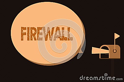 Handwriting text Firewall. Concept meaning protect network or system from unauthorized access with firewall Stock Photo