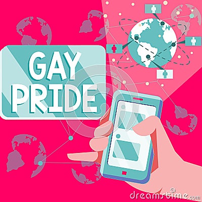 Handwriting text Gay Pride. Business overview Dignity of an idividual that belongs to either a man or woman Stock Photo