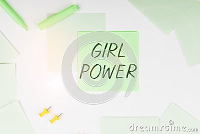 Sign displaying Girl Power. Business showcase assertiveness and self-confidence shown by girls or young woman Stock Photo