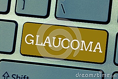 Handwriting text Glaucoma. Concept meaning Eye diseases which result in damage to the optic nerve Vision loss Stock Photo