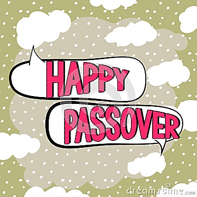 Handwriting text Happy Passover. Concept meaning a Jewish holiday commemorating the Hebrews liberation from slavery Stock Photo