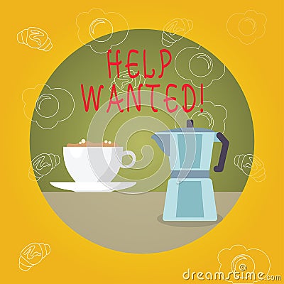 Handwriting text Help Wanted. Concept meaning Employee needed Worker Recruitment Headhunting. Stock Photo