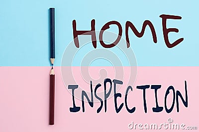 Handwriting text Home Inspection. Word Written on Examination of the condition of a home related property Two Objects Stock Photo