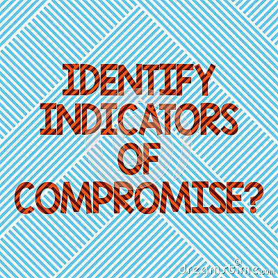 Handwriting text Identify Indicators Of Compromise. Concept meaning Detect malware online attacks hacking Diagonal Stock Photo