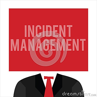 Handwriting text Incident Management. Concept meaning Process to return Service to Normal Correct Hazards Stock Photo