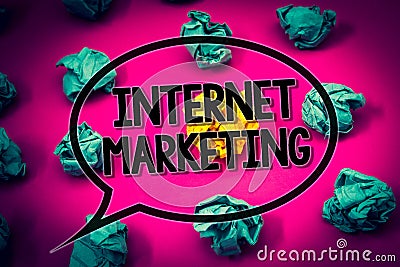 Handwriting text Internet Marketing. Concept meaning Online Commerce Networking Entrepreneur Entrepreneurship Huge emerald paper l Stock Photo