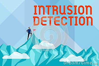 Handwriting text Intrusion Detection. Business showcase monitors a network or systems for malicious activity Abstract Stock Photo