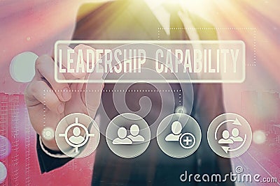 Handwriting text Leadership Capability. Concept meaning what a Leader can build Capacity to Lead Effectively Stock Photo