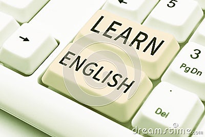Handwriting text Learn English. Word for to train writing and speaking, focusing on the global language Stock Photo