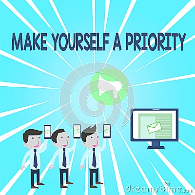 Handwriting text Make Yourself A Priority. Concept meaning Think in your own good first demonstratingal development SMS Email Stock Photo