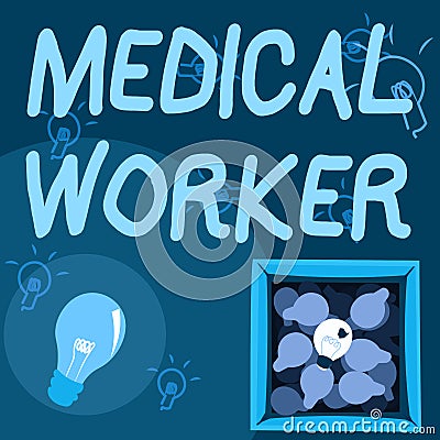 Sign displaying Mindless Worker. Business idea Having no intelligent purpose Showing little attention Glowing Light Bulb Stock Photo