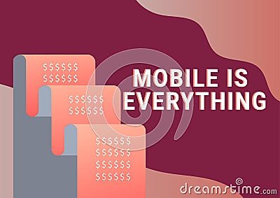 Handwriting text Mobile Is Everything. Concept meaning Handheld Computer Device a Planner Wallet Organizer Stock Photo