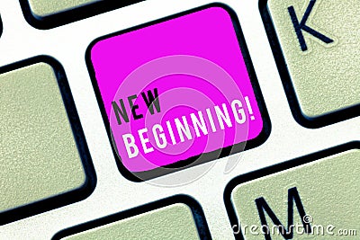 Handwriting text New Beginning. Concept meaning Different Career or endeavor Starting again Startup Renew Stock Photo