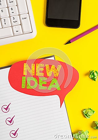 Handwriting text New Idea. Concept meaning A thought or conception refer to a product of mental activity Empty red Stock Photo