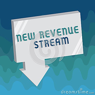 Handwriting text New Revenue Stream. Concept meaning Additional Enhanced Source of Income Improved Approach Stock Photo