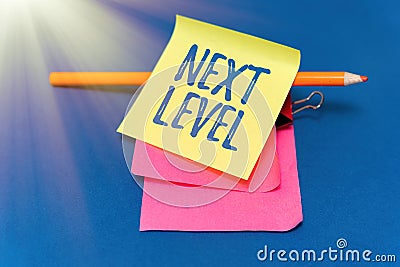 Handwriting text Next Level. Business approach having more than one floor and referring to after current Multiple Stock Photo