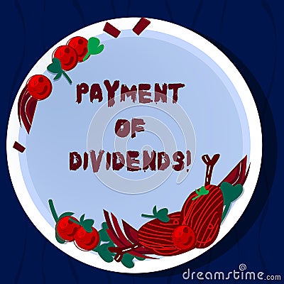 Handwriting text Payment Of Dividends. Concept meaning Distribution of profits by the company to shareholders Hand Drawn Lamb Stock Photo