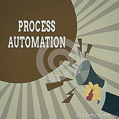 Handwriting text Process Automation. Concept meaning Transformation Streamlined Robotic To avoid Redundancy Male Hu analysis Hand Stock Photo