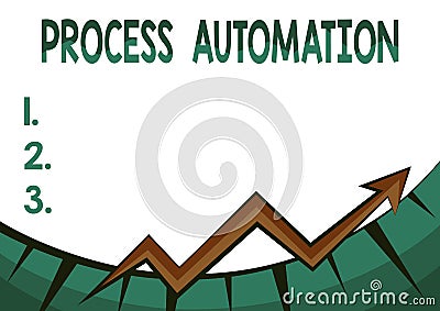 Handwriting text Process Automation. Internet Concept the use of technology to automate business actions Abstract Graph Stock Photo