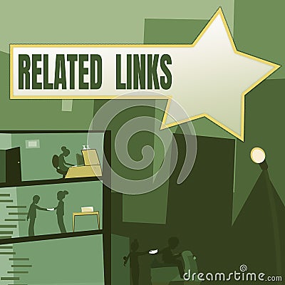 Handwriting text Related Links. Concept meaning Website inside a Webpage Cross reference Hotlinks Hyperlinks Office Stock Photo